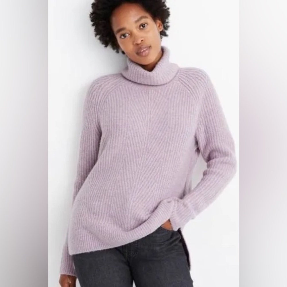 Madewell Mercer Turtleneck Sweater in Coziest Yarn - Size XS - Purple/Lavender